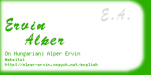 ervin alper business card